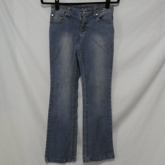 LONDON BLUES - Petites | 4P | Bootcut Jeans |  Studded Waist | *Missing Button - Picture 1 of 16